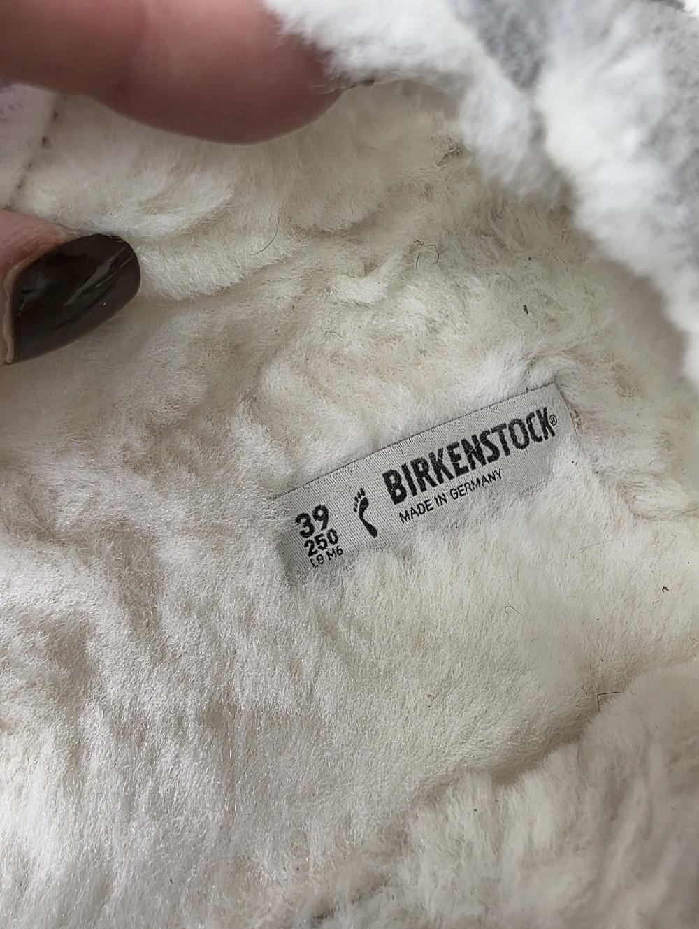 Birkenstock Arizona Shearling Suede Sandals Stone Coin Gray 39 L8 M6 - Picture 4 of 7